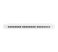 DIGITUS LSA Patch-Panel Cat-6A - 24 puertos - 1 U - Apantallado - Clase EA - Tapa de protección contra el polvo - Gris RAL 7035