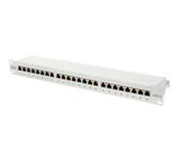 Panel de Parcheo Digitus CAT 6 Clase E Apantallado 24 Puertos RJ-45 1U