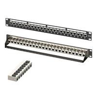 Panel De ConexióN De Red, 1U, 24 Puertos Y Acoplador Keystone Blindado Rj45 Cat6, Para Montaje En Rack De 19" O Pared Con Barra Trasera, Para Conmutador De Red Gigabit (MóDulo De Paso Blindado)