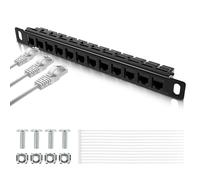 Panel de conexión de red CAT6 de 12 puertos 0.5U compatible con DeskPi RackMate T0/T1/T2 y rack de servidor/gabinete de red de 10 pulgadas