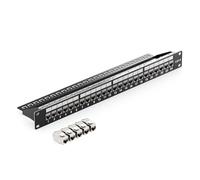 Panel De ConexióN De Red, Conjunto De Panel De ConexióN Modular Para InstalacióN En Rack De 1U (19 Pulgadas) Y Acoplador Keystone Blindado Compatible Con Cat6a, Cat5, Cat6, Rack De 24 Puertos