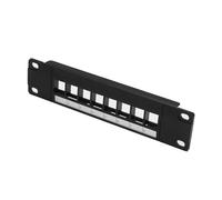 Panel de conexión de red de 8 puertos UTP vacío/FTP sin blindaje/montado en rack blindado de 10 pulgadas Cat 3/Cat 5e/Cat 6/Cat 6A marco de distribución trapezoidal en línea (panel de conexión vacío)