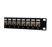 Panel de conexión FTP LAN de 24 Puertos 1U con CAT7, CAT6A, CAT6, RJ45 blindado, Soporte de Red for Montaje en Pared en Rack de 19 Pulgadas(24 Ports CAT6A)