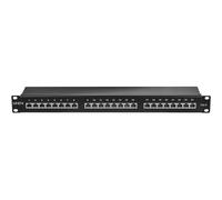 Panel de conexión - LINDY - 24 puertos Cat.6 STP - 1U - Negro - Blindaje 360