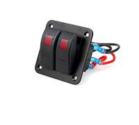 Panel de Control de aluminio WANGCL de 12V/24V, interruptor de palanca de encendido/apagado de 2 posiciones, Panel de interruptor basculante impermeable para coches, caravanas, remolques, barcos