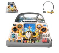 Panel De Control De Aviones Para Niños: Consola Piloto Musical, Tablero De Actividades Con Botones Intermitentes, Juego De Simulación De Vuelo Para Niños Pequeños, Juguete De Simulación De Aprendizaje