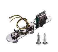 Panel de control y perillas de repuesto para guitarra estilo plateado Mtlavishness. Calidad prémium. Precableado. Instalación rápida. Ideal para guitarras Caster. Tamaño de la