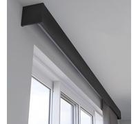 Panel de cortina de metal con riel, caja de cubierta silenciosa para montaje en pared/techo, elegante solución de decoración del hogar para una fácil instalación