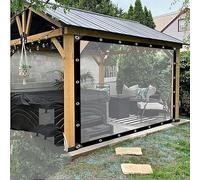 Panel de cortina de vinilo resistente a la intemperie para exteriores, paneles laterales de pérgola transparente para patio, jardín y porche (5 x 6 m), duradero e impermeable