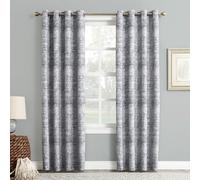 Panel de cortina opaca con ojales Sun Zero Darren, tejido jacquard desgastado, 127 x 241 cm, color ndigo