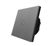 Panel de cristal 86 x mm, 1 unidad, vía, luz inteligente, interruptor táctil pared blanco, 220 V(1Gang1way Gray)