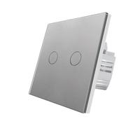 Panel de cristal 86 x mm, 1 unidad, vía, luz inteligente, interruptor táctil pared blanco, 220 V(2Gang1way Gray)