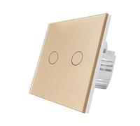 Panel de cristal 86 x mm, 1 unidad, vía, luz inteligente, interruptor táctil pared blanco, 220 V(2Gang1way Gold)