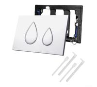 Panel de descarga de inodoro montado en la pared compatible con Geberit UP320 300 - Placa actuadora de doble descarga diseño ahorro de agua accesorio de baño rosa, plata, oro, blanco y negro, 25 x 17