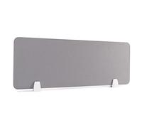 Panel de división acústico para oficina, fácil de instalar, abrazadera extraíble, bordes redondeados, reducción de ruido y protección de privacidad, color gris, 120 x 30 cm, perfecto para mejorar el