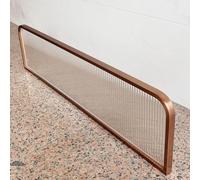 Panel de división de vidrio mate a rayas marrones, divisor decorativo para restaurantes, oficinas, hoteles, marco de metal, vidrio templado, 1 pieza de pantalla de encimera, diseño moderno