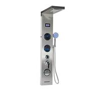 Panel de Ducha Columna de Ducha de Hidromasaje con Pantalla LCD Sistema de Ducha Multifuncional de Baño de Acero Inoxidable Cepillado