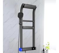 Panel de ducha de acero inoxidable con cabezal de ducha de lluvia, chorros corporales y control termostático para una experiencia de baño lujosa