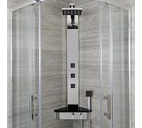 Panel de Ducha de Hidromasaje Angular Rinconera con Repisa y Jets - Alcove