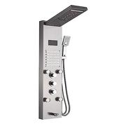 Panel de ducha, panel de ducha ligero LED, gorra de ducha de pantalla digital de lluvia en cascada, Spa Masaje de masaje de baño Mezclador de baño Sistema de ducha (níquel