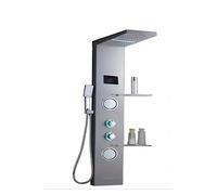 Panel de ducha, panel de ducha ligero LED, gorra de ducha de pantalla digital de lluvia en cascada, Spa Masaje de masaje de baño Mezclador de baño Sistema de ducha (níquel