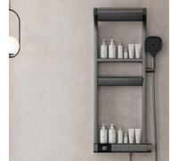 Panel de ducha termostático con cabezal de ducha de lluvia y 12 chorros ajustables, accesorios de baño de acero inoxidable