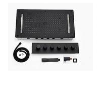 Panel de ducha termostático LED con cabezal de ducha grande de lluvia y columna de niebla de cascada, juego de ducha de baño de 700 x 380 mm para una experiencia de spa de lujo