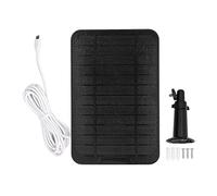 Panel de expansión solar, fuente de alimentación solar portátil resistente a la intemperie con soporte ajustable para cámara de seguridad 4W 6V (Negra)