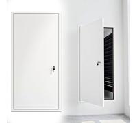 Panel de fácil acceso para paneles de yeso, escotilla de ático de aluminio blanco para pared/techo, puerta de acceso con cerradura con llave, cubierta de acceso de 55 x 55 cm para fontanería.