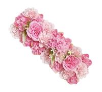 Panel de flores artificiales para centros de mesa para boda, mesa de comedor, ceremonia, color rosa oscuro, 50 x 20 cm