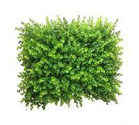 Panel de follaje de seto de pared verde, decoración de valla de césped artificial