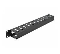 Panel de gestión de cables DeLOCK 19" 1U negro con 2 aberturas