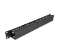 Panel de gestión de cables DeLOCK 81558 1U Metal Negro