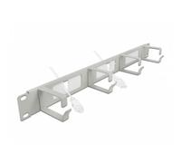 Panel de gestión de cables Delock Cepillo 19″ 4 ganchos 1U gris