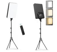 Panel de Iluminacion Fotografica Luz de Relleno Fotografia Videos Luces Led Pantalla 24" 2700k-7500K, RA96+ Trípode Regulable Filmación Zoom Videoconferencia TikTok con Mando (1 Luz - 1 Tripode 24")