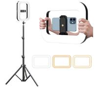 Panel de Iluminacion Fotografica Luz de Relleno Inalambrico y USB Fotografia Videos Luces Led 2500k-8500K Trípode Regulable Filmación Videoconferencia TikTok (Marco de luz + Tripode 210cm)