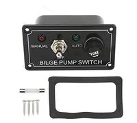 Panel de Interruptor Basculante, 12V DC, con Indicadores LED en Verde y Rojo, Apagado Automático y Manual - Fácil Instalación, Protección con Interruptor de Circuito, Uso en