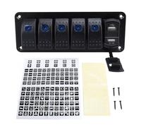 Panel de interruptor basculante de 5 bandas con cargador USB dual de 4,8 A, medidor de voltaje, ajuste Universal para de 12 a 24V, coche, camión, RV
