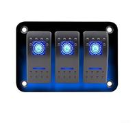 Panel de interruptor basculante impermeable con 5 pines SPST 12 V 24 V CC, interruptores de encendido y apagado con iluminación LED azul, marco de aluminio para control de iluminación automotriz