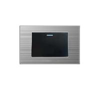 Panel de interruptor botón pulsador pared vidrio templado, control manual, 118 × 75 mm, clasificación 110-250 V para uso doméstico en interiores(Stainless Steel)