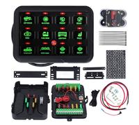 Panel de interruptor de 12 entradas, de relé de Control de circuito RGB regulable automático para coche, barco, ventilador de luz LED, DC12-24V