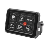 Panel de interruptor de coche - 6 botones, adhesivo de símbolo múltiple ajustable según sea necesario, con retroiluminación, montaje mediante soporte ajustable, adecuado para caravanas, camiones