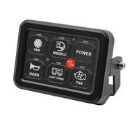 Panel de interruptor de coche - 6 botones, adhesivo de símbolo múltiple ajustable según sea necesario, con retroiluminación, montaje mediante soporte ajustable, adecuado para caravanas, camiones