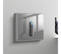 Panel de interruptor de luz de pared, con selfreset e indicador LED, panel de vidrio templado gris, para iluminación del hogar (1 banda de 2 vías)