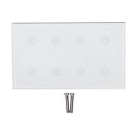 Panel de Interruptor Inteligente de Fuego único de Pared con Luz Táctil Inteligente WiFi, No Se Necesita Cable Neutro, Compatible con Google Home, 8 Gang AC100-240V