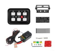 Panel de interruptor LED de 6 bandas, sistema de control de relé de 12 V-24 V con operación táctil y disyuntor para RV, remolque y uso marino