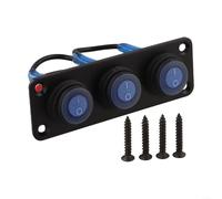 Panel de interruptor LED marino de 12 V con clasificación de impermeabilidad IP67, 1-6 bandas para panel de control de botón de palanca compatible con sistemas de coche de barco RV (3 azul)