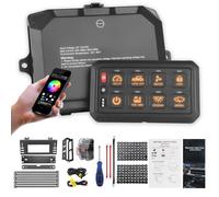 Panel de interruptor remoto Bluetooth Chelhead 12V 60A RGB 8 pandillas, panel de control táctil LED con función de atenuación retroiluminada, control por aplicación, impermeable