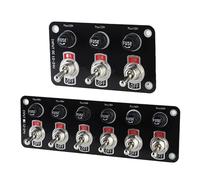 Panel de interruptores basculantes de 3/6 posiciones, interruptor basculante de encendido/apagado con fusible de 10 A for coches, caravanas, barcos y yates, 12 V/24 V(3 Gang Panel)