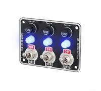 Panel de interruptores basculantes de 3 bandas con indicadores LED para vehículos y barcos, diseño de disyuntor impermeable